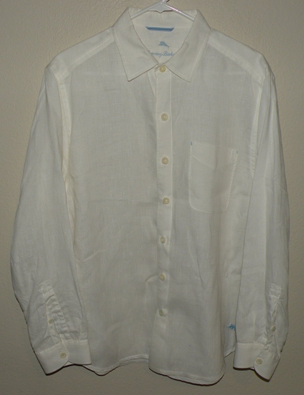 Tommy Bahama Men’s Medium LS Button Shirt White 100% Linen